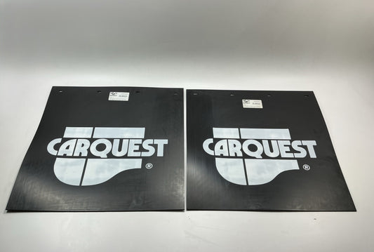 (2) Globetech 2424PSBCQ Poly Mud Flap, 24'' X 24'' X 3/16'', Black, ''CARQUEST'' Logo