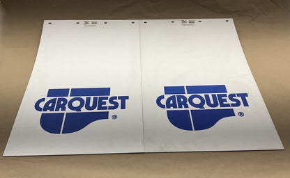 (2) Globetech 2436PSWCQ Polyguard White ''CARQUEST'' Mud Flaps, 24'' X 36'' X 3/16''
