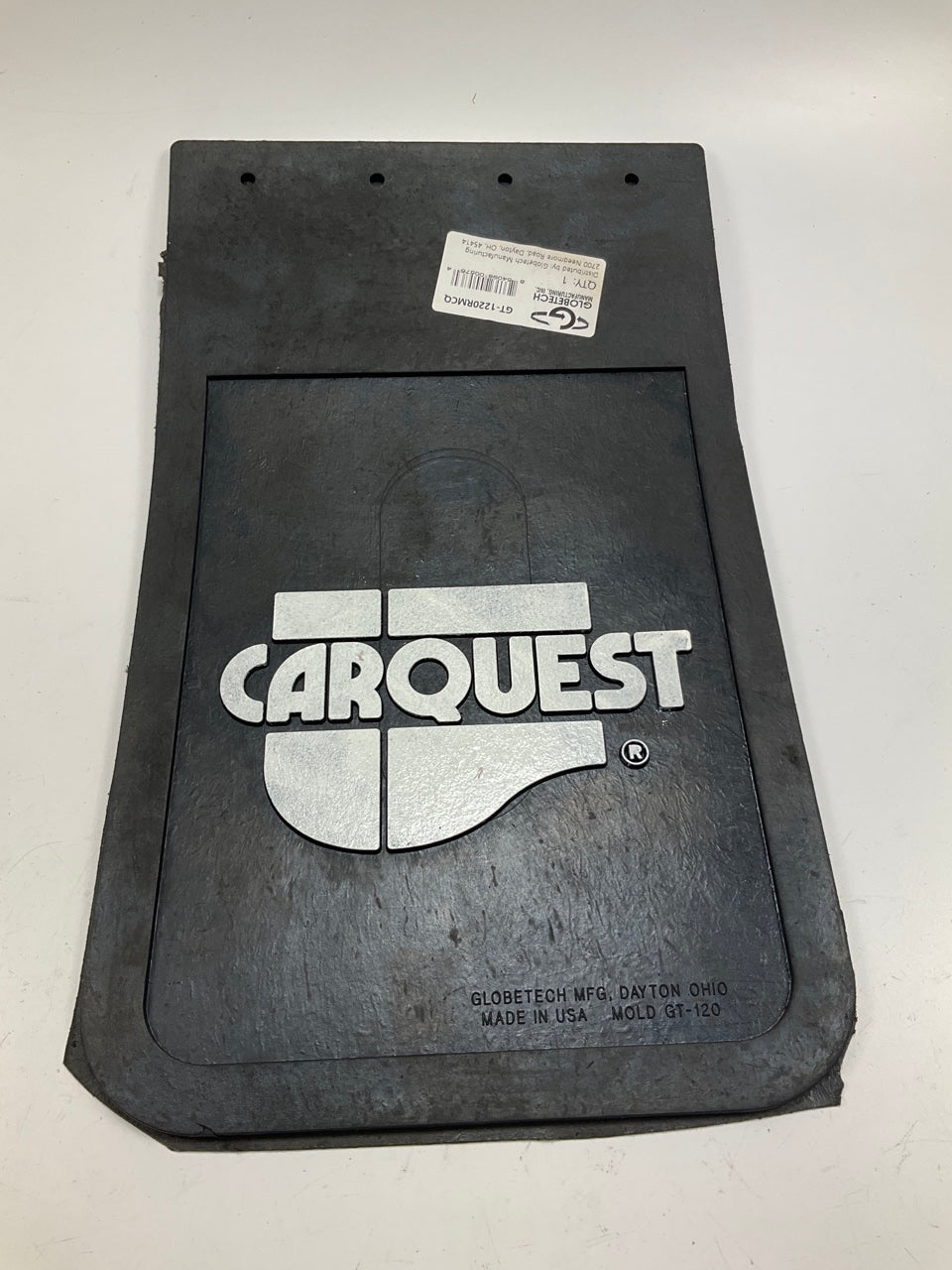 Truck Rubber Mud Flap, 12'' X 20'' X 5/16'', Black, With ''CARQUEST'' Logo SINGLE