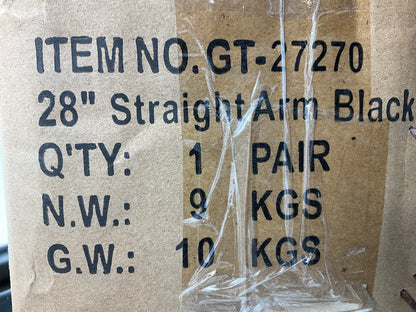 Globetech GT-27270 Pair Of 28'' Straight Mudflap Brackets - 18-wheeler Mud Guard