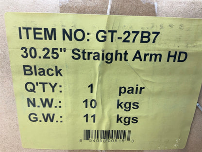 Globetech GT27B7 Spring Mud Flap Hanger Bracket Set, 30'' Straight Arm, 2.5'' Bolt