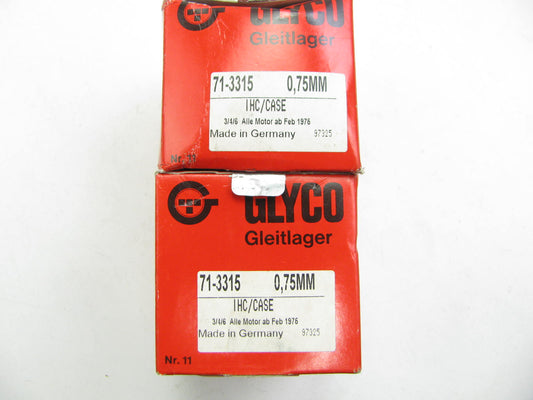 (2) Glyco 71-3315 Connecting Rod Bearings .75mm For IHC D155 D206