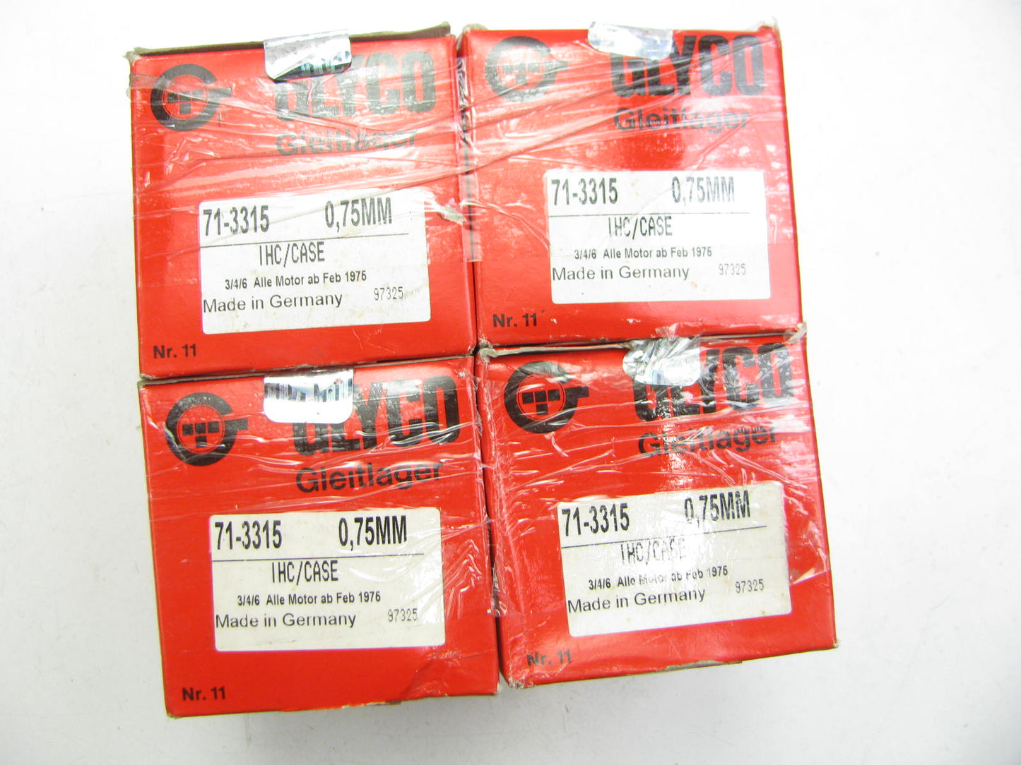 (4) Glyco 71-3315-075MM Connecting Rod Bearings .75mm For IHC D155 D206