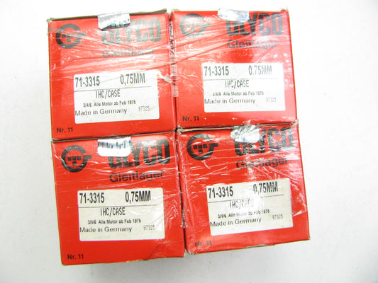 (4) Glyco 71-3315-075MM Connecting Rod Bearings .75mm For IHC D155 D206