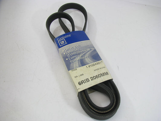 NEW - OEM GM 10043017 Serpentine Belt - 0.84'' X 81.50'' - 6 Ribs