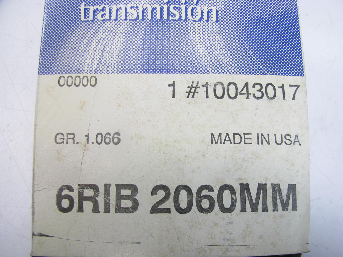 NEW - OEM GM 10043017 Serpentine Belt - 0.84'' X 81.50'' - 6 Ribs