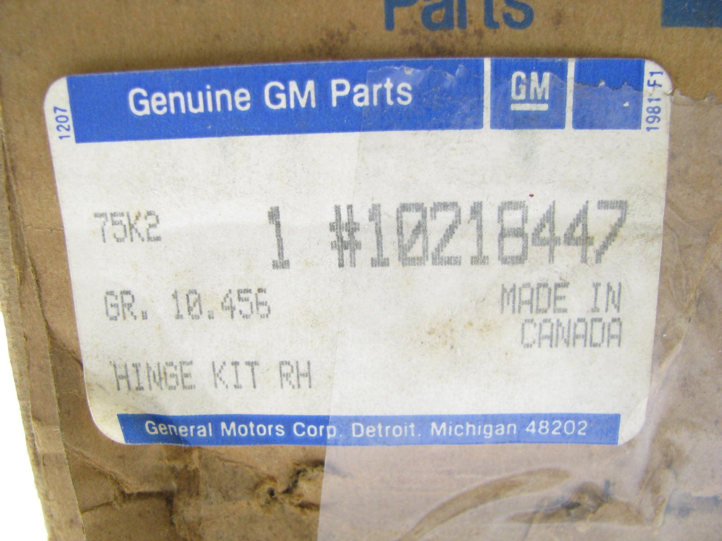 New 10218447 GM OEM Rear Right Passengers Side Door Hinge Kit