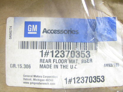 Genuine OEM GM 12370353 Rear GRAY VINYL Floor Mat: 1996-2000 C1500, 2500 3500