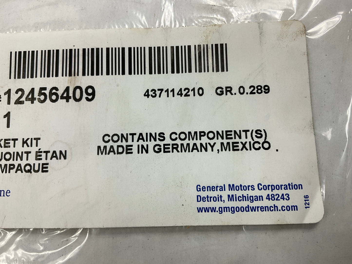 NEW - OEM GM 12456409 Cylinder Head Gasket Set 1992-02 Chevrolet GMC 6.5L Diesel