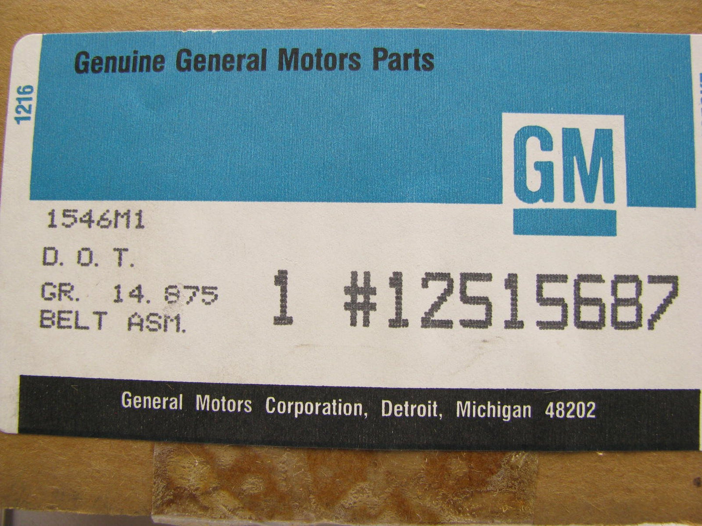 NOS Vintage OEM Gm 12515687 Seat Belt - UNKNOWN FITMENT - SOLD AS IS AS SHOWN