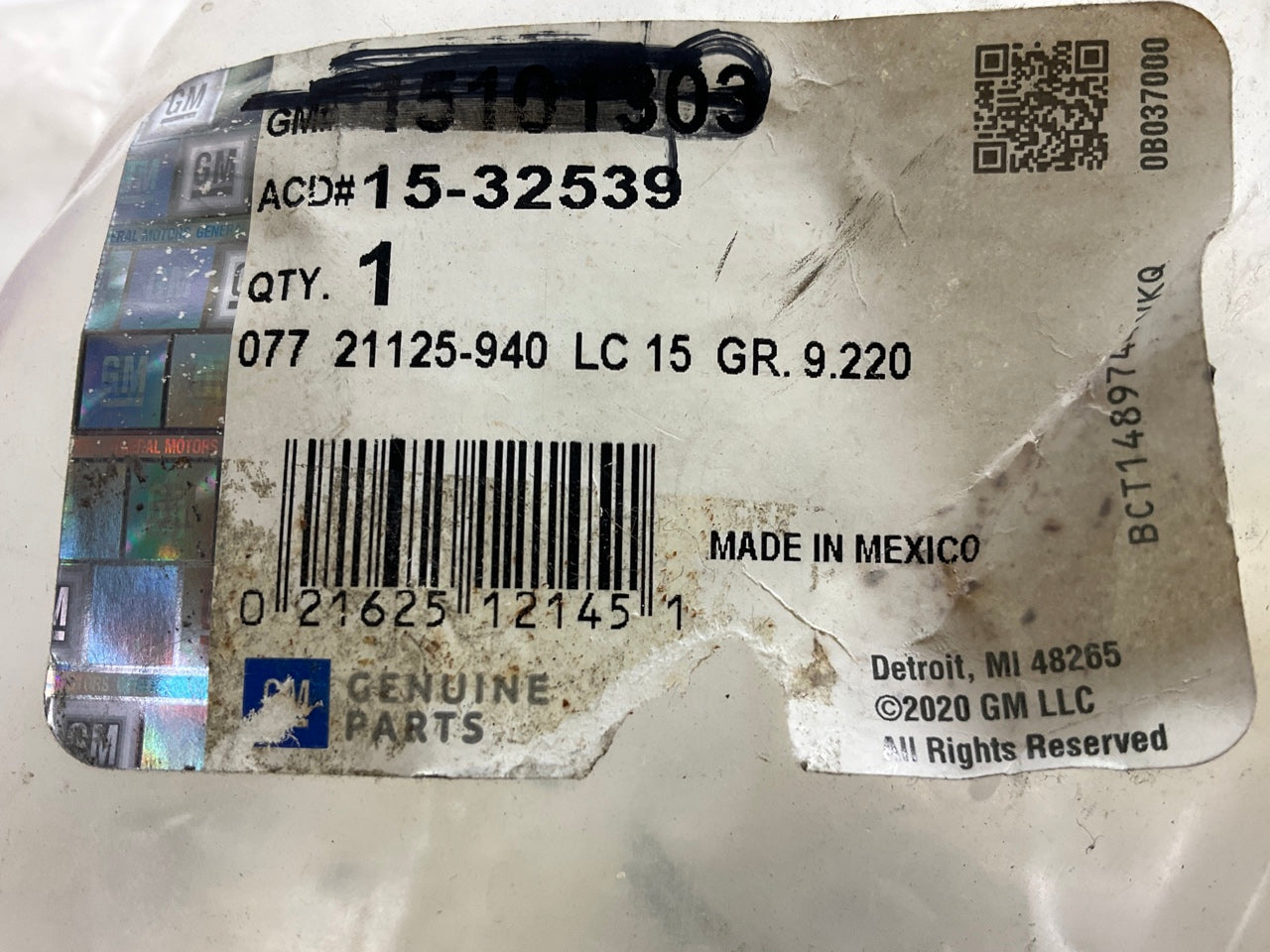 NEW - OEM GM 15101303 A/C Refrigerant Liquid Hose - 15-32539