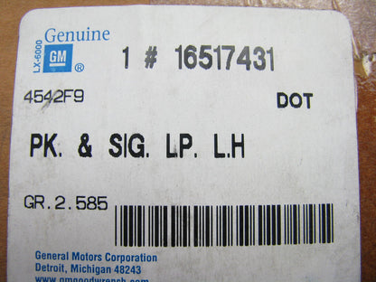 NEW - OEM GM 16517431 Left Drivers Turn Signal Parking Light Lamp 95-99 Cavalier