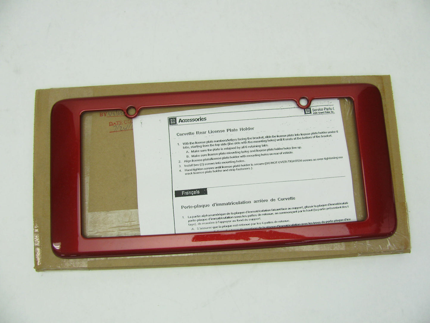 NEW OEM GM 86u Magnetic Red Rear License Plate Holder For 05-13 Corvette C6