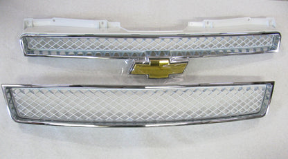Chrome / White Grille 2007-2010 Chevy Tahoe/Suburban LTZ 1500 2500 Upper & Lower