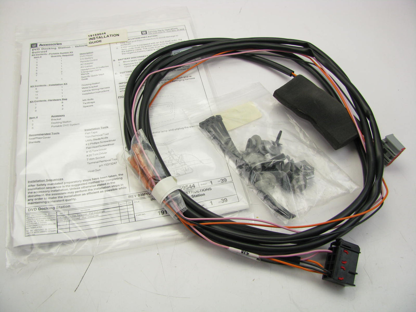 INSTALL KIT GM Overhead Portable DVD Player Docking Station 07-09 Suburban Yukon