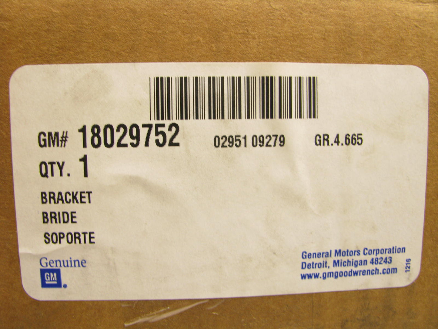 NEW GENUINE OEM GM 18029752 Front Left Disc Brake Caliper Bracket