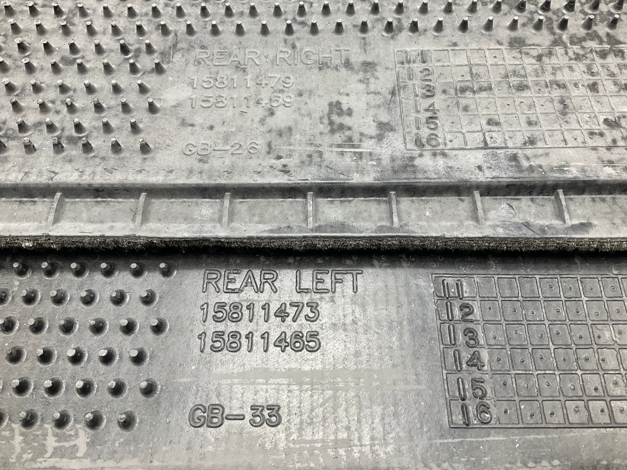 REAR 2nd Row OEM GM 19121928 Black Floor Mats 2007-2013 Yukon, Tahoe, Sierra