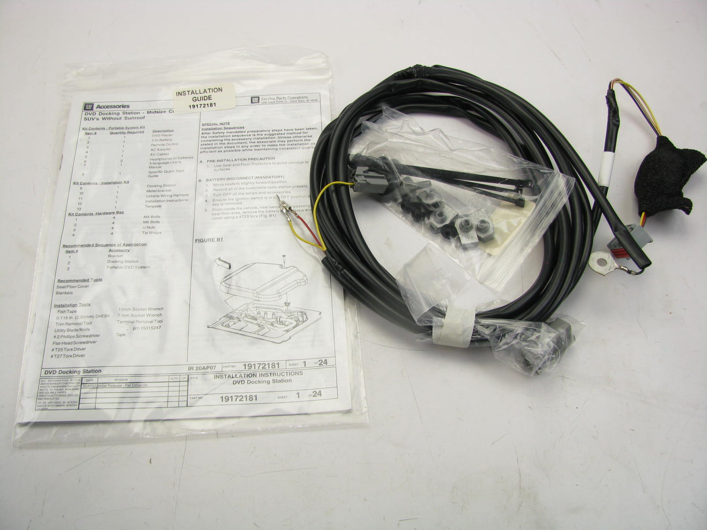 Install Kit ONLY - NEW GM Overhead DVD Player Docking Station Enclave, Acadia