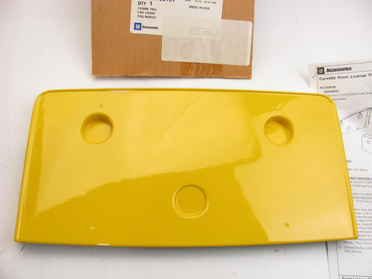 GM 19166191 Front License Plate Holder Velocity Yellow For 2005-2013 C6 Corvette