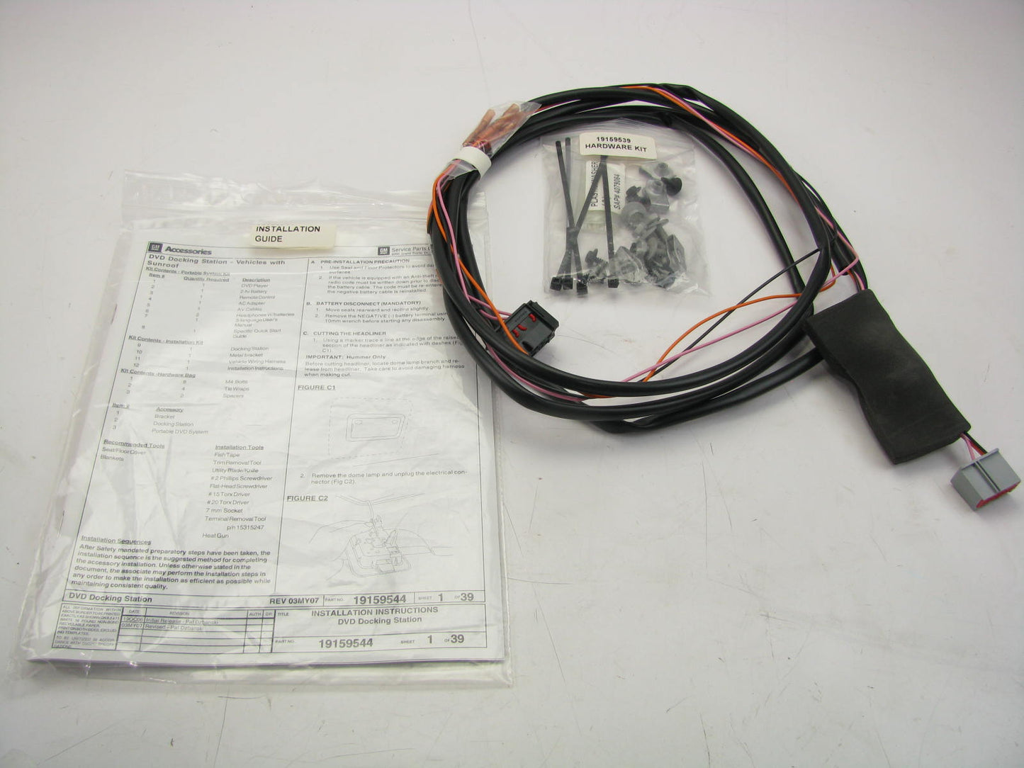 NEW GM Overhead Portable DVD Player Docking Station INSTALL KIT- NO DVD  PLAYER