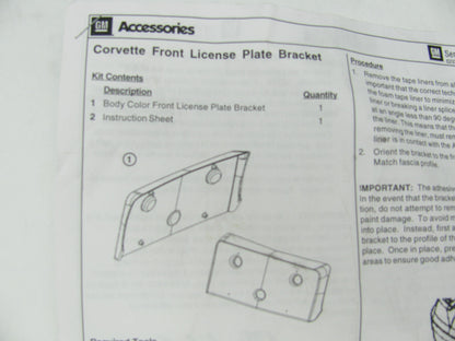 NEW GM 19202742 FRONT License Plate Mount Holder OEM For 2009-2013 Corvette