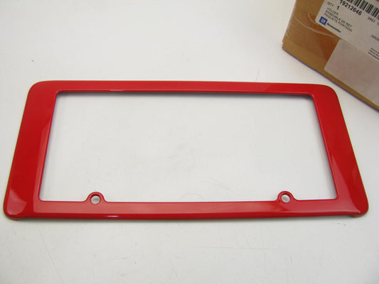 NOS OEM GM Torch Red Rear License Plate Holder For 05-13 C6 Corvette 19212646