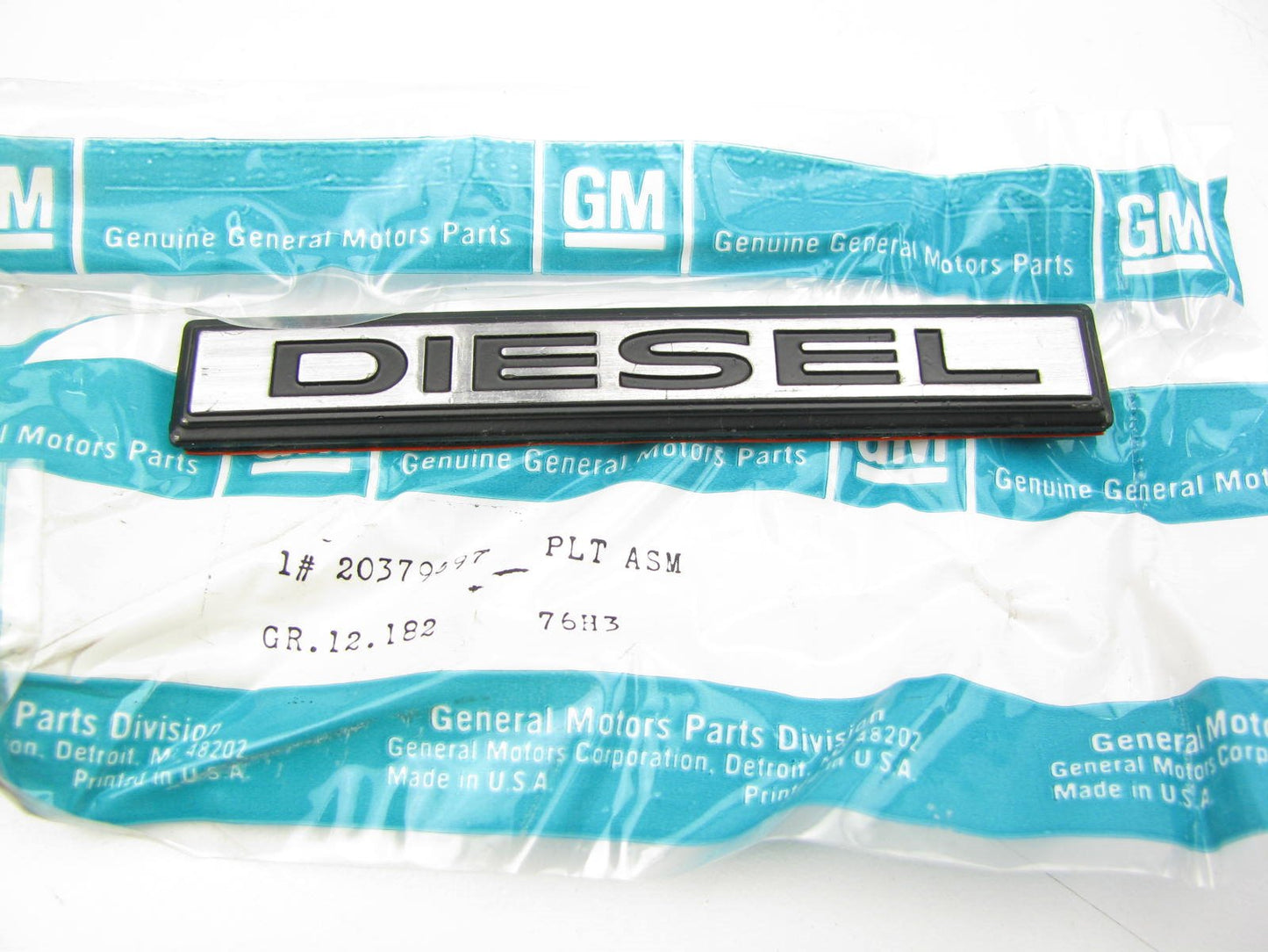 NEW - OEM GM 20379697 Rear End Tail Gate Diesel Name Plate Badge
