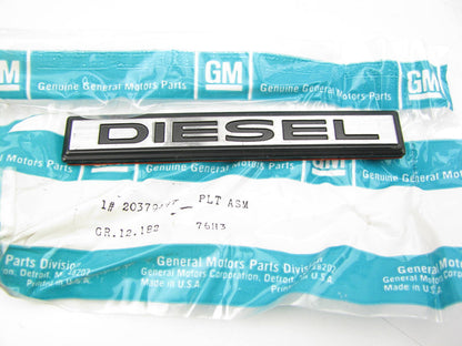 NEW - OEM GM 20379697 Rear End Tail Gate Diesel Name Plate Badge