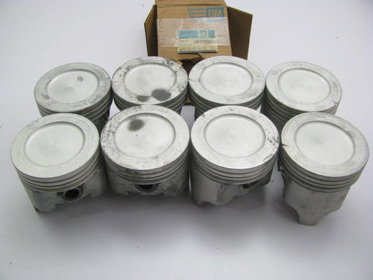 (x8) NOS OEM GM Piston W/pin 22506661 .030 O/S For 81-84 Buick OLDS. 307 5.0L V8