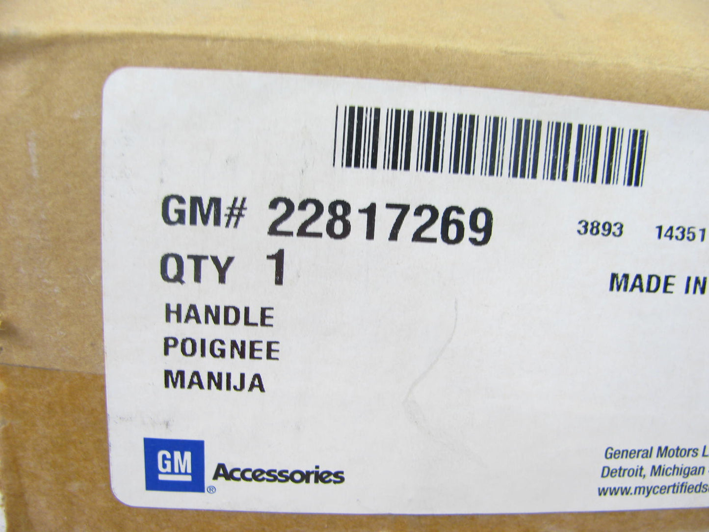 NEW - OEM 22817269 GM 4-PC Door Handle Set Black Granite Metallic W/ Chrome