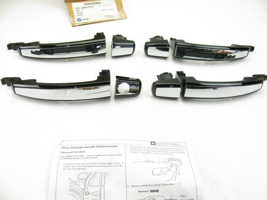 4-pc Exterior Door Handle OEM GM 22817271 For Various 12-17 Regal Cruze Malibu