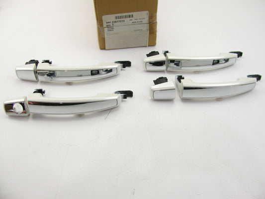 Set Of (4) - NEW GENUINE OEM GM 22817273 Exterior Door Handles White Diamond