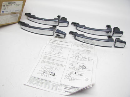 OEM GM 4-pc Exterior Door Handle Set Atlantis Blue W/chrome Strip 22817278