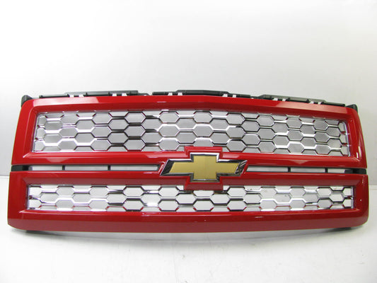 NEW OEM 2014-15 Chevrolet Silverado 1500 CHROME MESH Grille Victory Red Surround