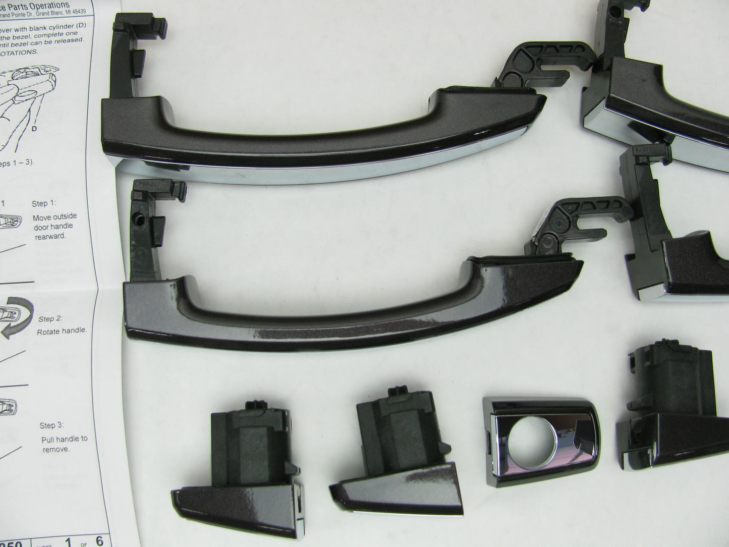 OEM GM 4-PC Exterior Door Handle Set Sable Metallic W/chrome Strip 23207130