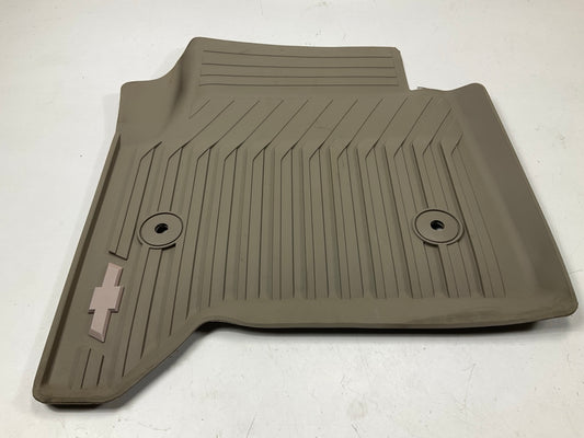 OEM GM 23452758 Front All Weather Rubber Floor Mats Set - Dune With Bowtie Logo