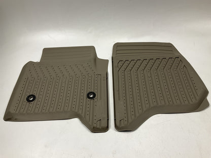 OEM GM 23452758 Front All Weather Rubber Floor Mats Set - Dune With Bowtie Logo