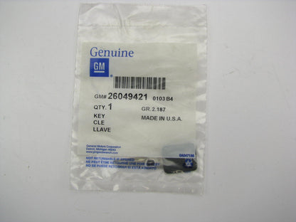 NOS OEM GM 26049421 Uncut Key Blank - VATS # 9