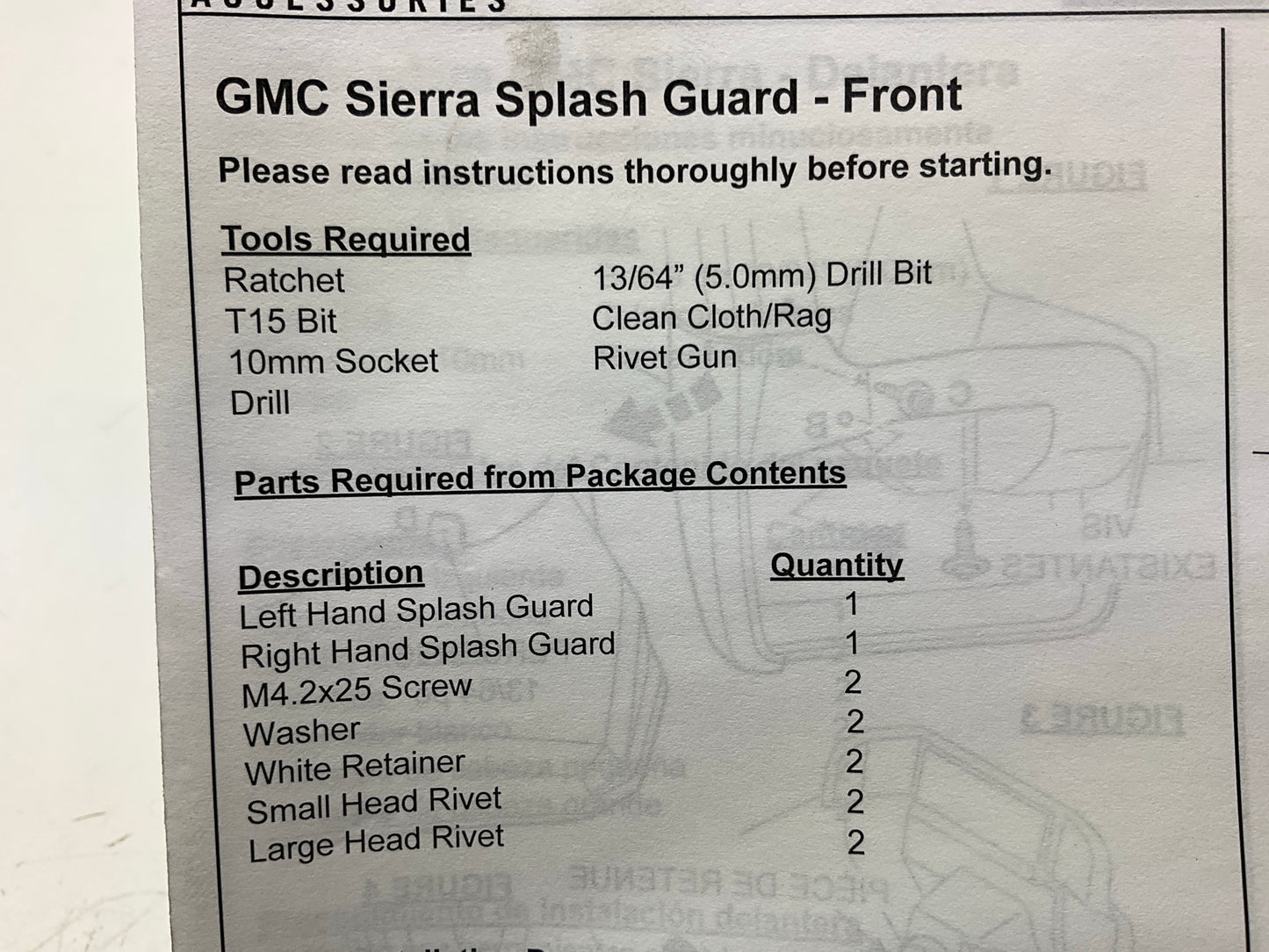 NEW OEM GM 84420655 Front Molded Splash Guards / Mud Flaps 19-25 GMC Sierra 1500
