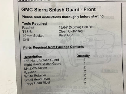 NEW OEM GM 84420655 Front Molded Splash Guards / Mud Flaps 19-25 GMC Sierra 1500