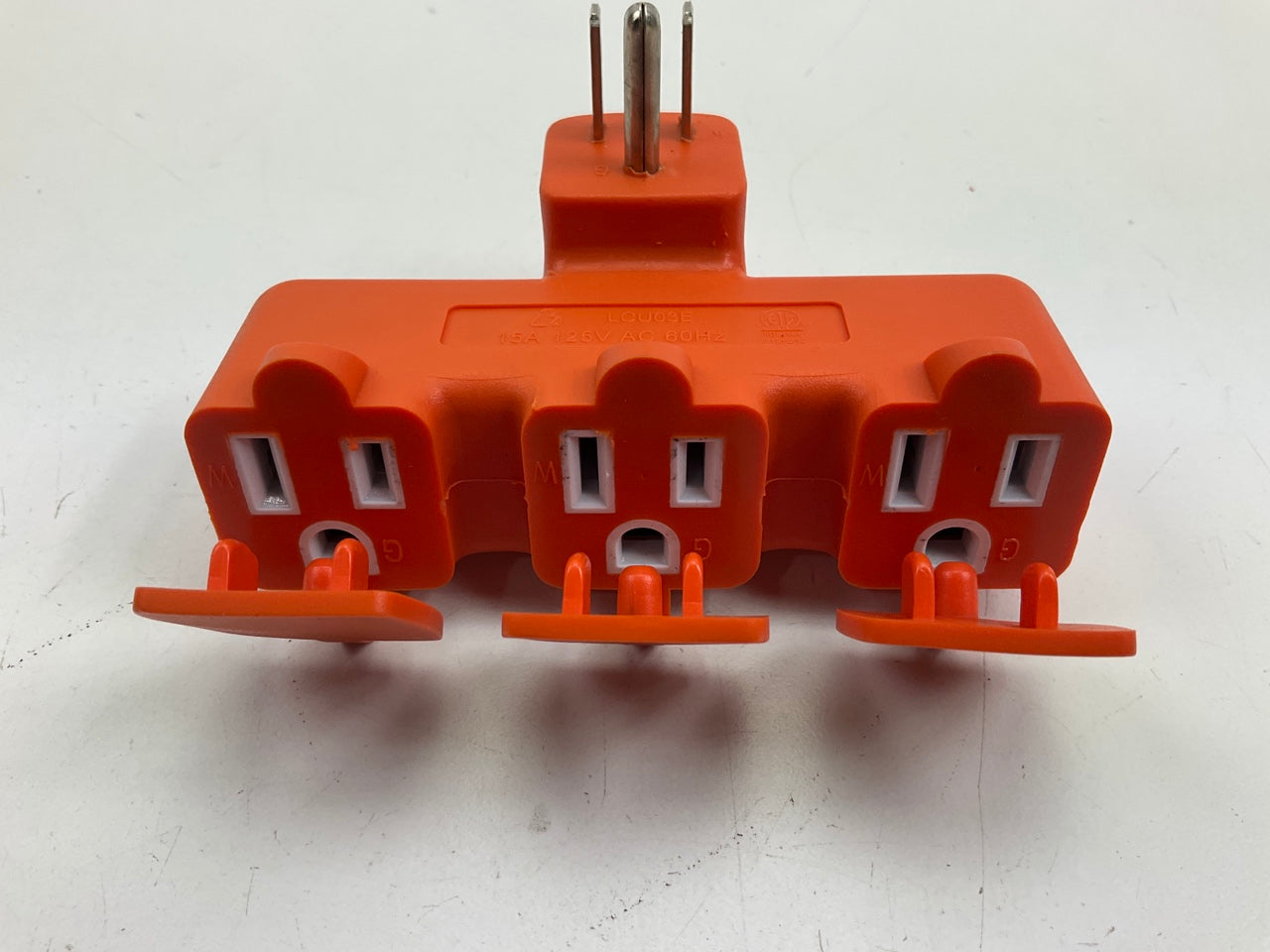 Go Green GG-03431OR Power 3-Outlet Tri-Tap Adapter With Covers, Orange