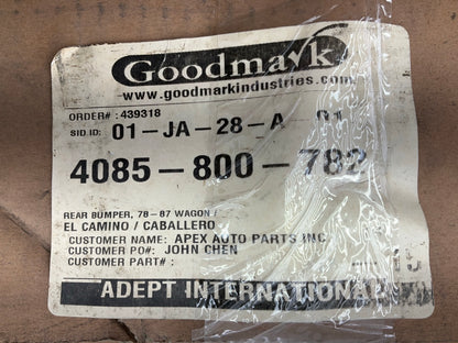 Goodmark 4085-800-782 Rear Bumper - 1985-1987 Chevy El Camino