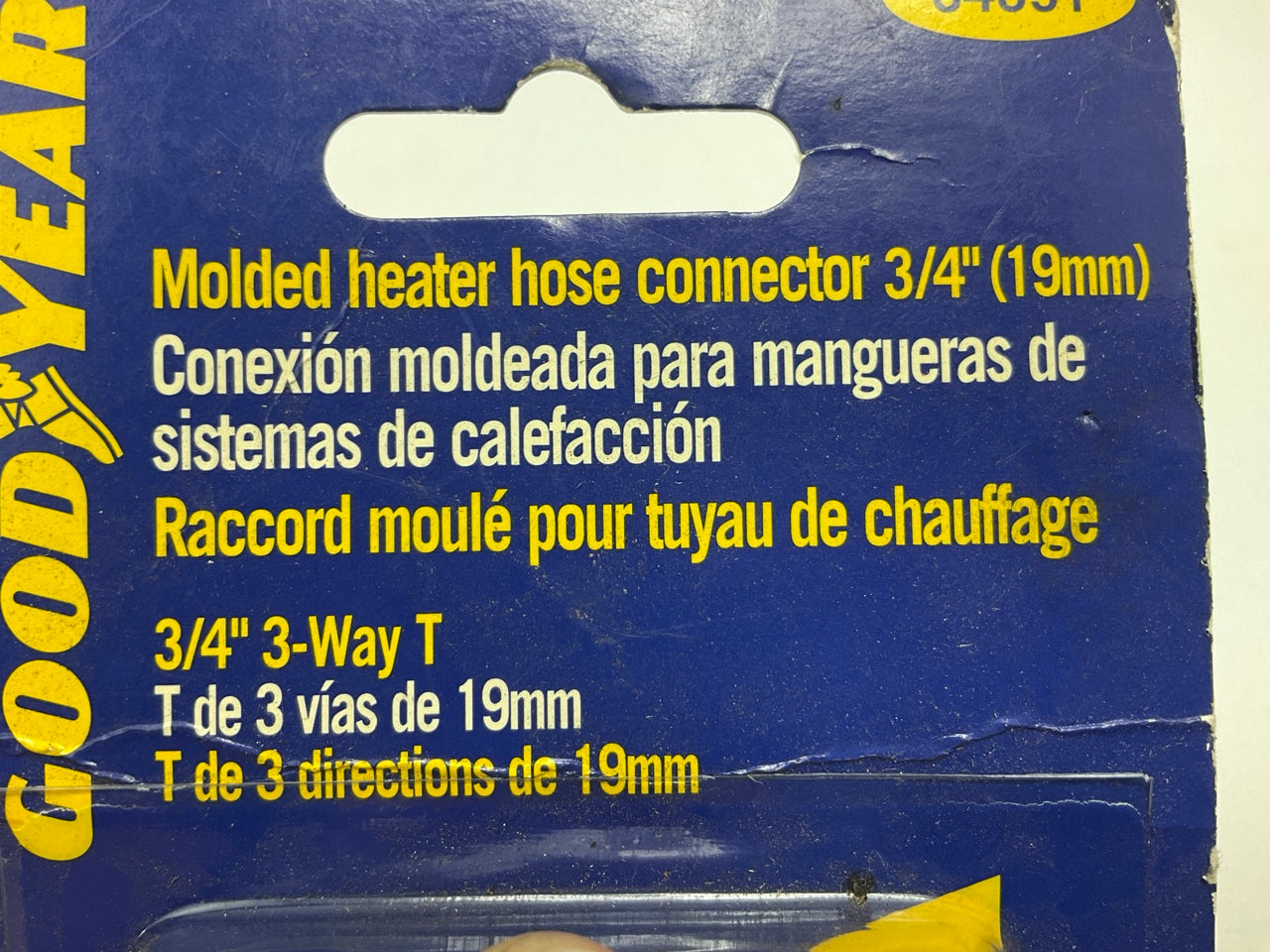 Goodyear 64091 Molded Heater Hose T-Connector, 3/4'' Tee With Clamps