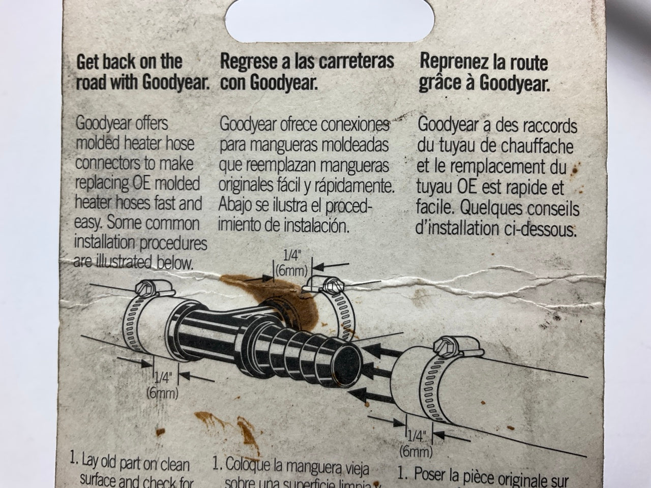 Goodyear 64091 Molded Heater Hose T-Connector, 3/4'' Tee With Clamps