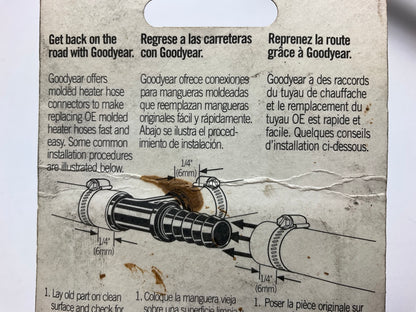 Goodyear 64091 Molded Heater Hose T-Connector, 3/4'' Tee With Clamps