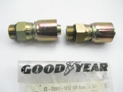 (2) Goodyear G25121-1212 ORB Male Straight Hydraulic Fitting 3/4'' Hose X -12