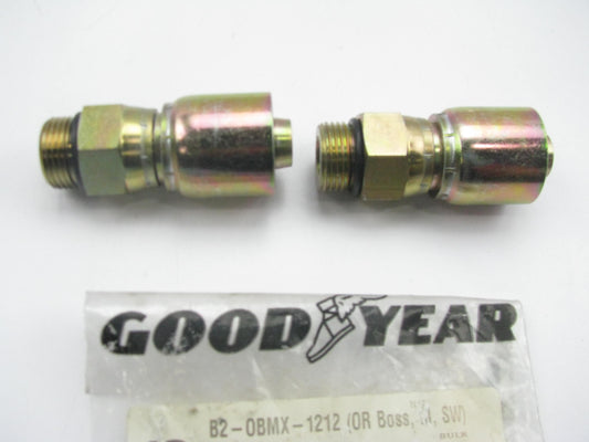 (2) Goodyear G25121-1212 ORB Male Straight Hydraulic Fitting 3/4'' Hose X -12