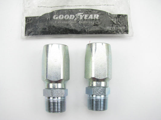 (2) Goodyear FG-NPM-1212 FG Straight Hydraulic Hose Fitting 3/4'' Hose -12 Male