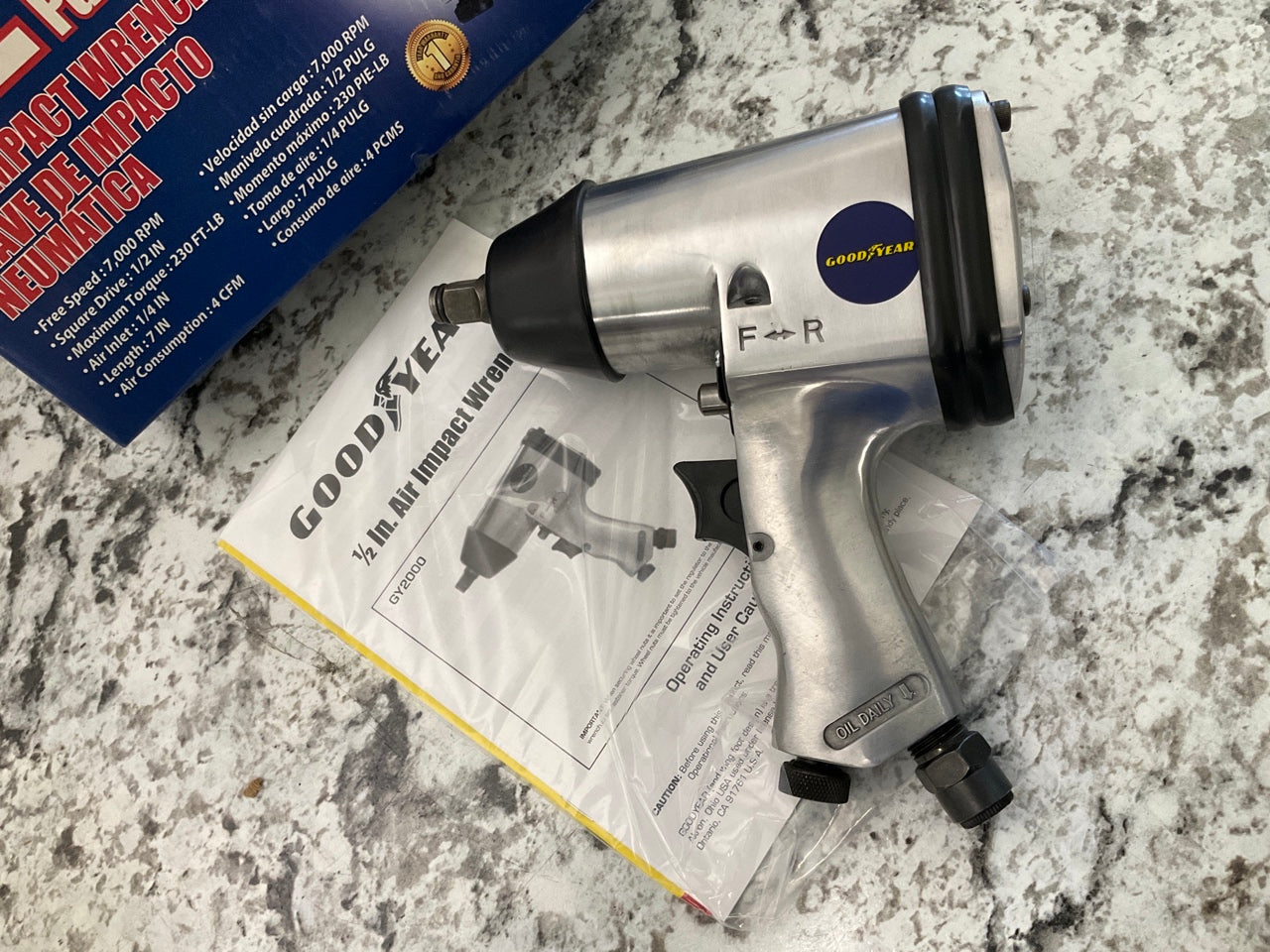 Goodyear GY2000 Air Impact Wrench 1/2-inch Air Impact 230 Ft-lbs