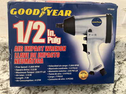 Goodyear GY2000 Air Impact Wrench 1/2-inch Air Impact 230 Ft-lbs